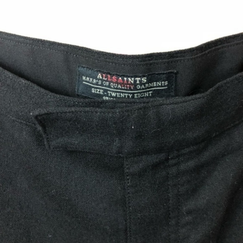 AllSaints Alloy Trouser Moto Zipper Flat Front Qui - Picture 8 of 8